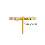 Butterfly Threadless Earring / Nosering – 24Kt Gold PVD Titanium