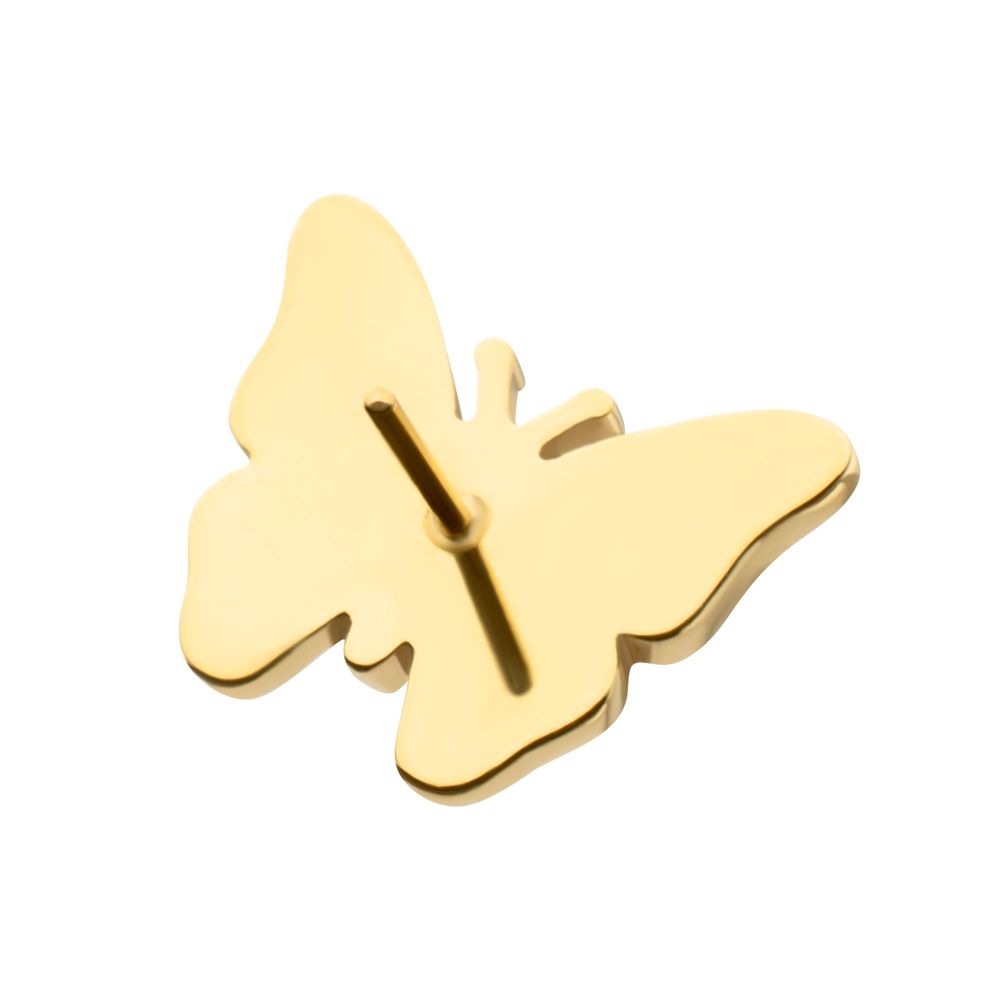 Butterfly Threadless Earring / Nosering – 24Kt Gold PVD Titanium