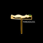 Prong-Set Emerald Green Gem Frog Threadless Earring / Nosering – 24Kt Gold PVD Titanium