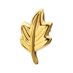 Leaf Threadless Earring / Nosering – 24Kt Gold PVD Titanium