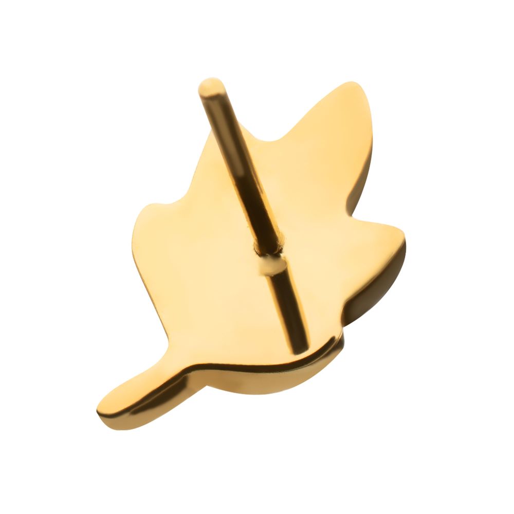 Leaf Threadless Earring / Nosering – 24Kt Gold PVD Titanium