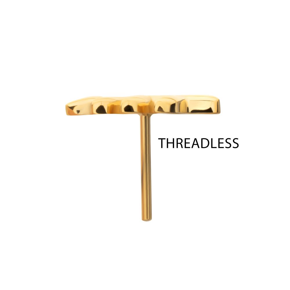 Fern Leaf Threadless Earring / Nosering – 24Kt Gold PVD Titanium