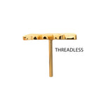 Fern Leaf Threadless Earring / Nosering – 24Kt Gold PVD Titanium