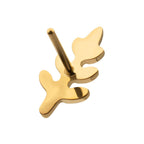 Fern Leaf Threadless Earring / Nosering – 24Kt Gold PVD Titanium