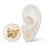 Prong-Set Gem Multi-Gem Butterfly Threadless Earring / Nosering – 24Kt Gold PVD Titanium