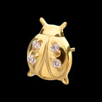Lucky Ladybug Threadless Earring / Nosering Top – Gem & 24Kt Gold PVD Titanium