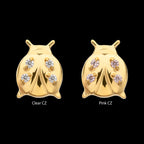 Lucky Ladybug Threadless Earring / Nosering Top – Gem & 24Kt Gold PVD Titanium