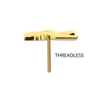 Flying Swallow Threadless Earring / Nosering – 24Kt Gold PVD Titanium