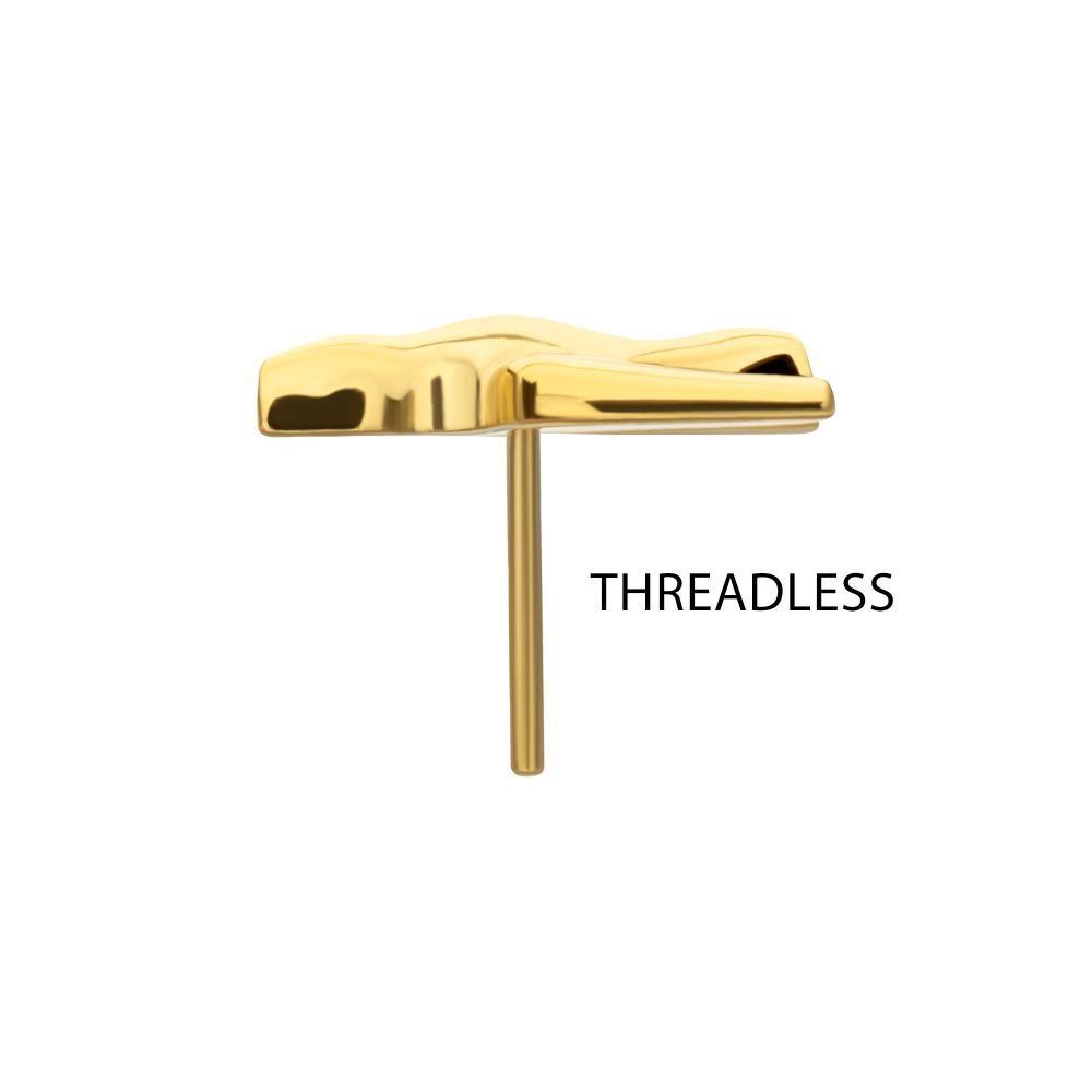 Flying Swallow Threadless Earring / Nosering – 24Kt Gold PVD Titanium