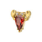 Prong-Set Gem Lobster Threadless Earring / Nosering – 24Kt Gold PVD Titanium