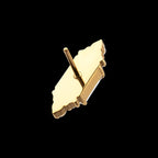 Hexagon Prong Set Round & Baguette Gem Threadless Top Earring / Nosering – 24kt Gold PVD Titanium