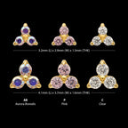 Refined Trinity Threadless Earring / Nosering – 24Kt Gold PVD Titanium