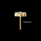 Refined Trinity Threadless Earring / Nosering – 24Kt Gold PVD Titanium