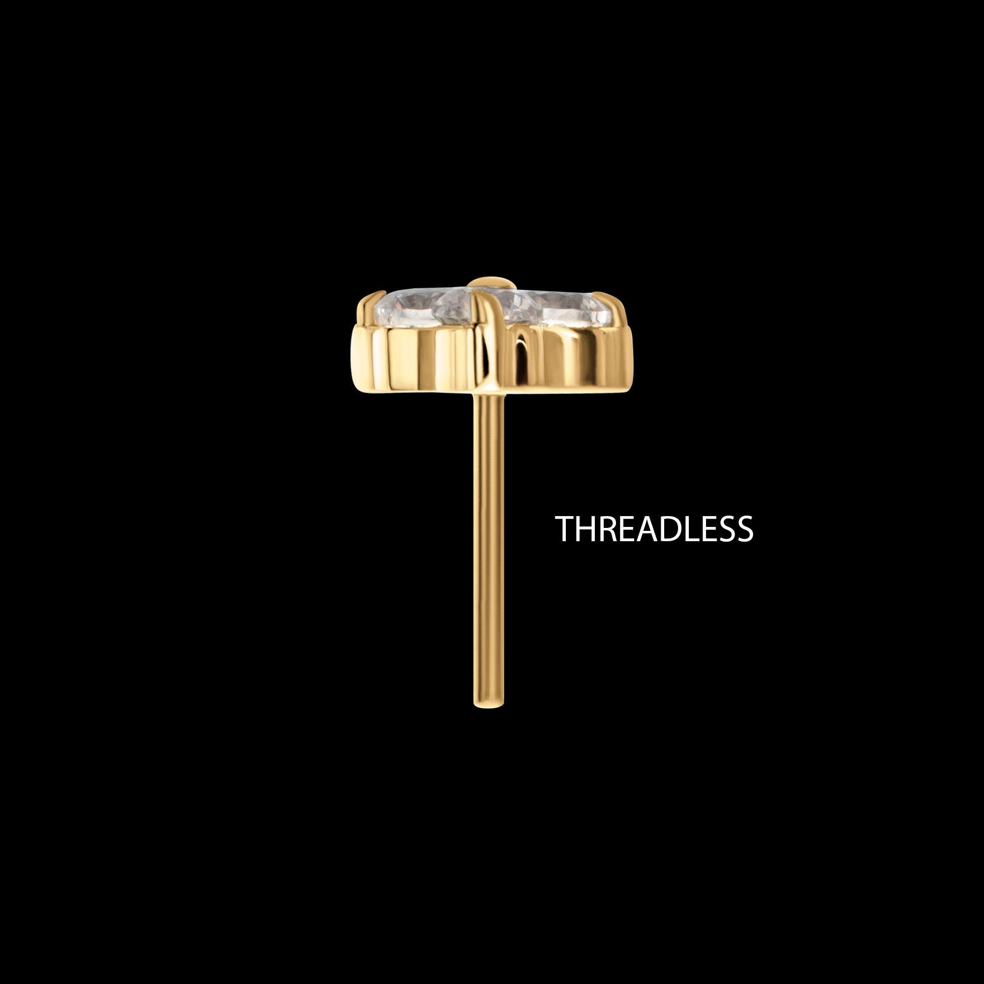 Refined Trinity Threadless Earring / Nosering – 24Kt Gold PVD Titanium