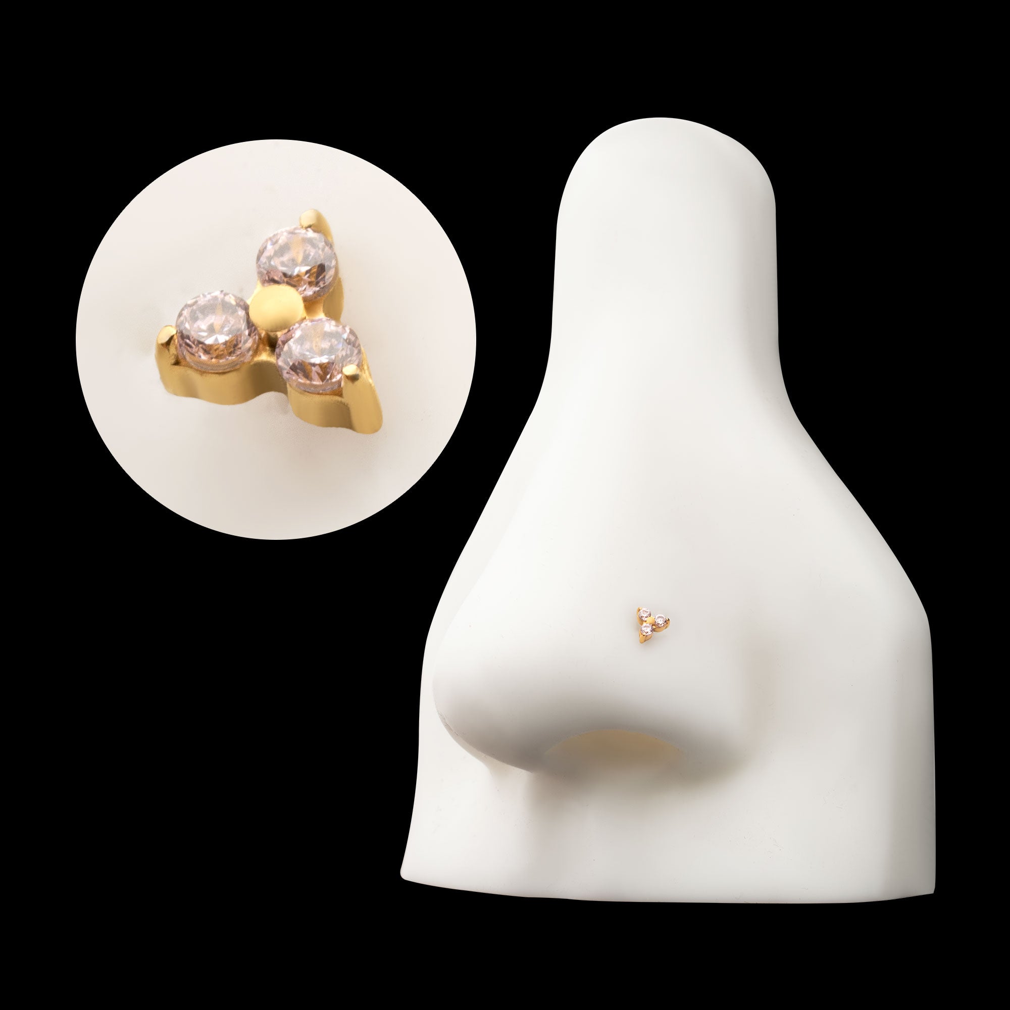 Refined Trinity Threadless Earring / Nosering – 24Kt Gold PVD Titanium