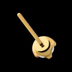 4-Prong Round Gem Flat-Base Low-Profile Threadless Earring / Nosering – 24Kt Gold PVD Titanium