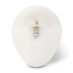 Double Teardrop 4-Prong Gem Fixed Bottom Navel Jewelry / Belly Button Ring – 24Kt Gold PVD Titanium