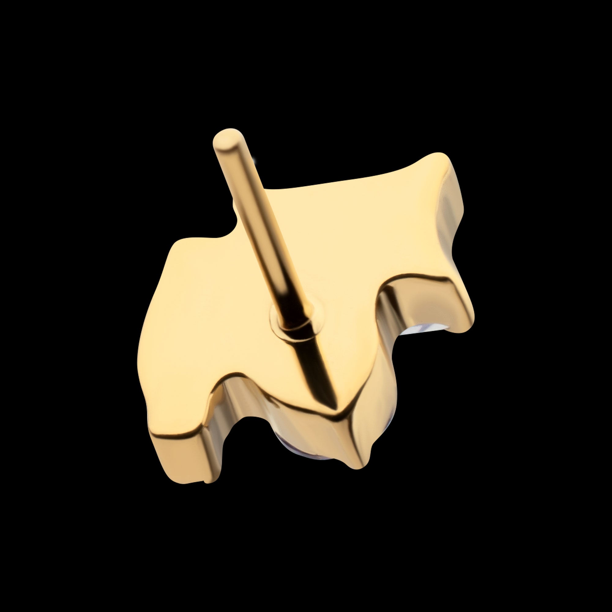 Harmony Cluster Prong Set Gem Flatback Stud Earring / Nosering - Gem in 24Kt Gold PVD Titanium