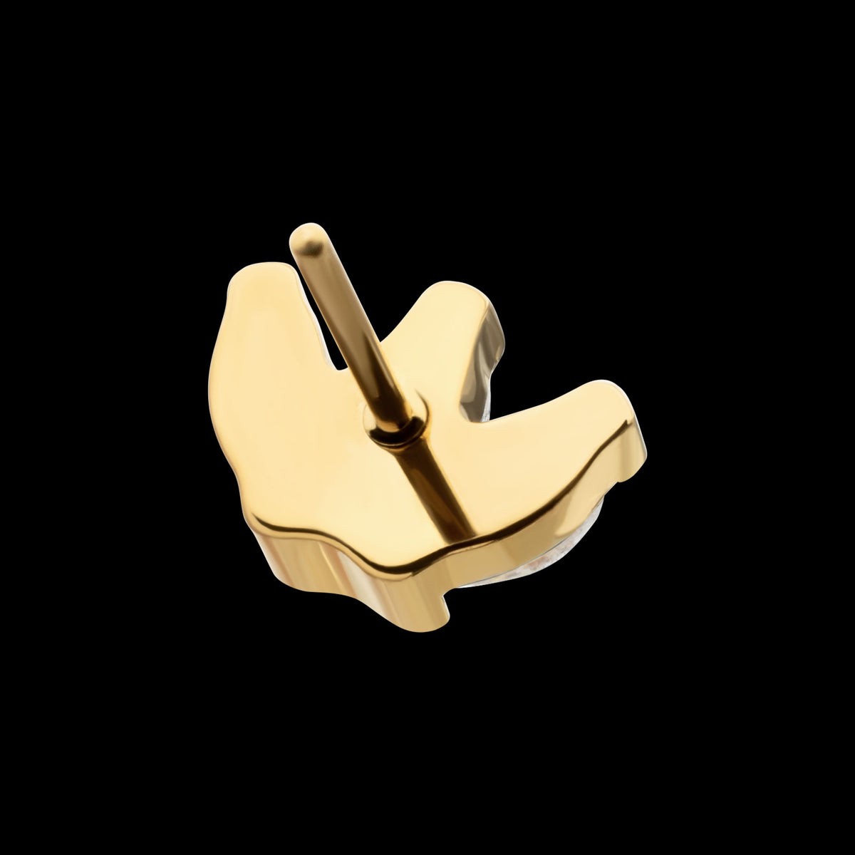 3-Marquise Gem Fan Cluster Threadless Earring / Nosering Top – Gem & 24Kt Gold PVD Titanium