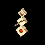 Triple Cluster Prong-Set Gem Threadless Earring / Nosering – 24Kt Gold PVD Titanium