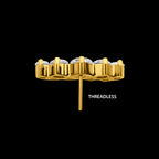 Terraced Cluster Prong Set CZ Gem Flatback Stud Earring / Nosering - CZ in 24Kt Gold PVD Titanium