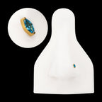 Double V-Prong 4mm Marquise CZ Gem Flatback Stud Earring / Nosering - CZ in 24Kt Gold PVD Titanium