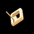 Rhombus Shape with Clear CZ Flatback Stud Earring / Nosering - Clear CZ in 24Kt Gold PVD Titanium