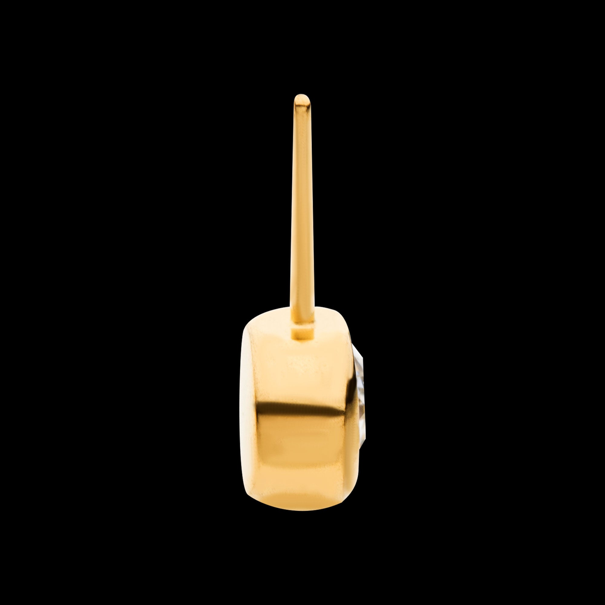 Bezel Set Swarovski Crystal Side Facing Flatback Stud Earring / Nosering - Swarovski Crystal in 24Kt Gold PVD Titanium
