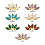 5-Marquise Gem Fan Cluster Threadless Earring / Nosering Top – Gem & 24Kt Gold PVD Titanium