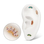 5-Marquise Gem Fan Cluster Threadless Earring / Nosering Top – Gem & 24Kt Gold PVD Titanium