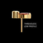 3-Cluster Marquise Gem Fan with Bezel Round Gem Threadless Earring / Nosering – 24Kt Gold PVD Titanium