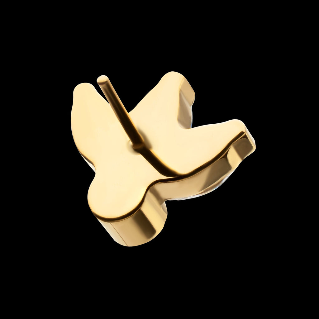 3-Cluster Marquise Gem Fan with Bezel Round Gem Threadless Earring / Nosering – 24Kt Gold PVD Titanium