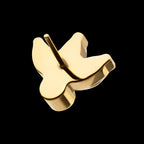 3-Cluster Marquise Gem Fan with Bezel Round Gem Threadless Earring / Nosering – 24Kt Gold PVD Titanium