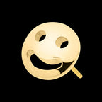 Smiley Face Emoji Flatback Stud Earring / Nosering - 24Kt Gold PVD Titanium