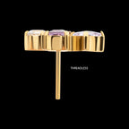 Astra Cluster Prong Set Gem Flatback Stud Earring / Nosering - Gem in 24Kt Gold PVD Titanium