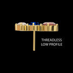 "Radiant Arc" Prong-Set Gem Threadless Earring / Nosering – 24Kt Gold PVD Titanium