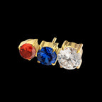 "Radiant Arc" Prong-Set Gem Threadless Earring / Nosering – 24Kt Gold PVD Titanium