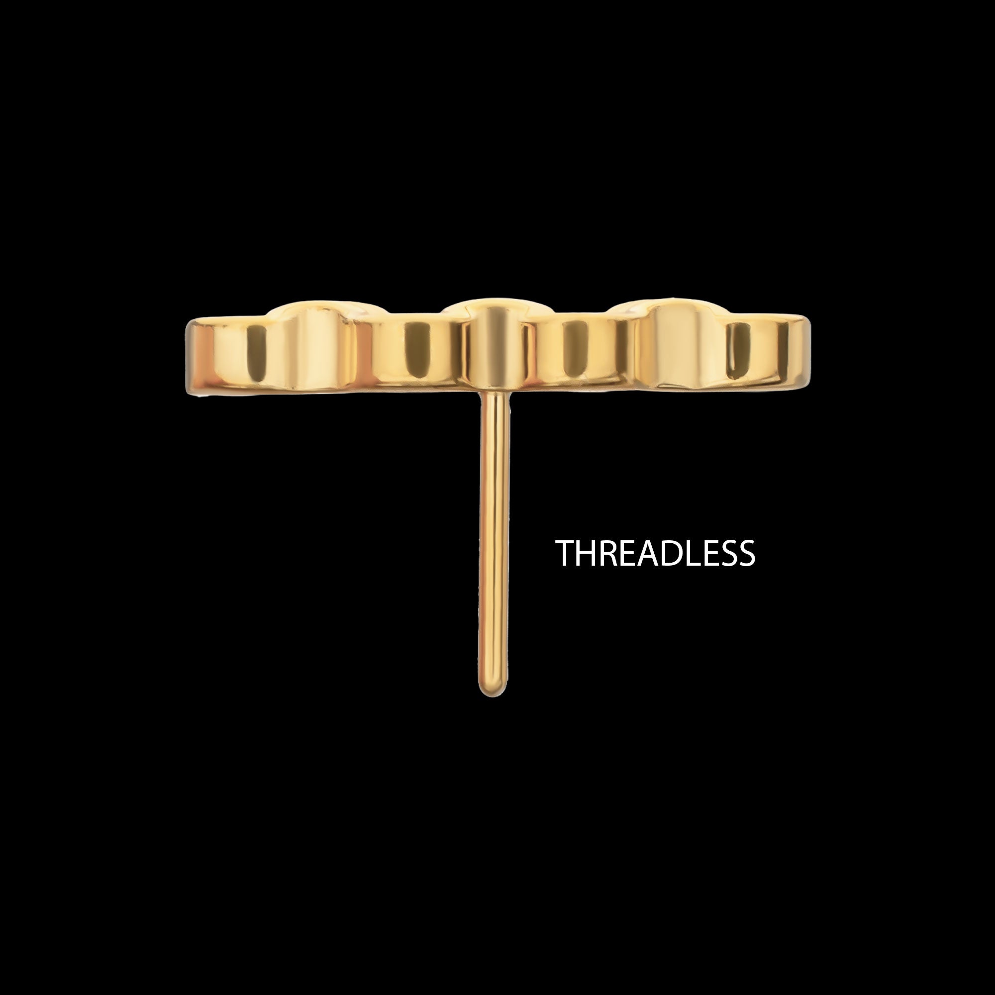 Low Profile Round Link Flatback Stud Earring / Nosering - 24Kt Gold PVD Titanium
