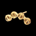 Low Profile Bar-Set Round Link Flatback Stud Earring / Nosering - 24Kt Gold PVD Titanium