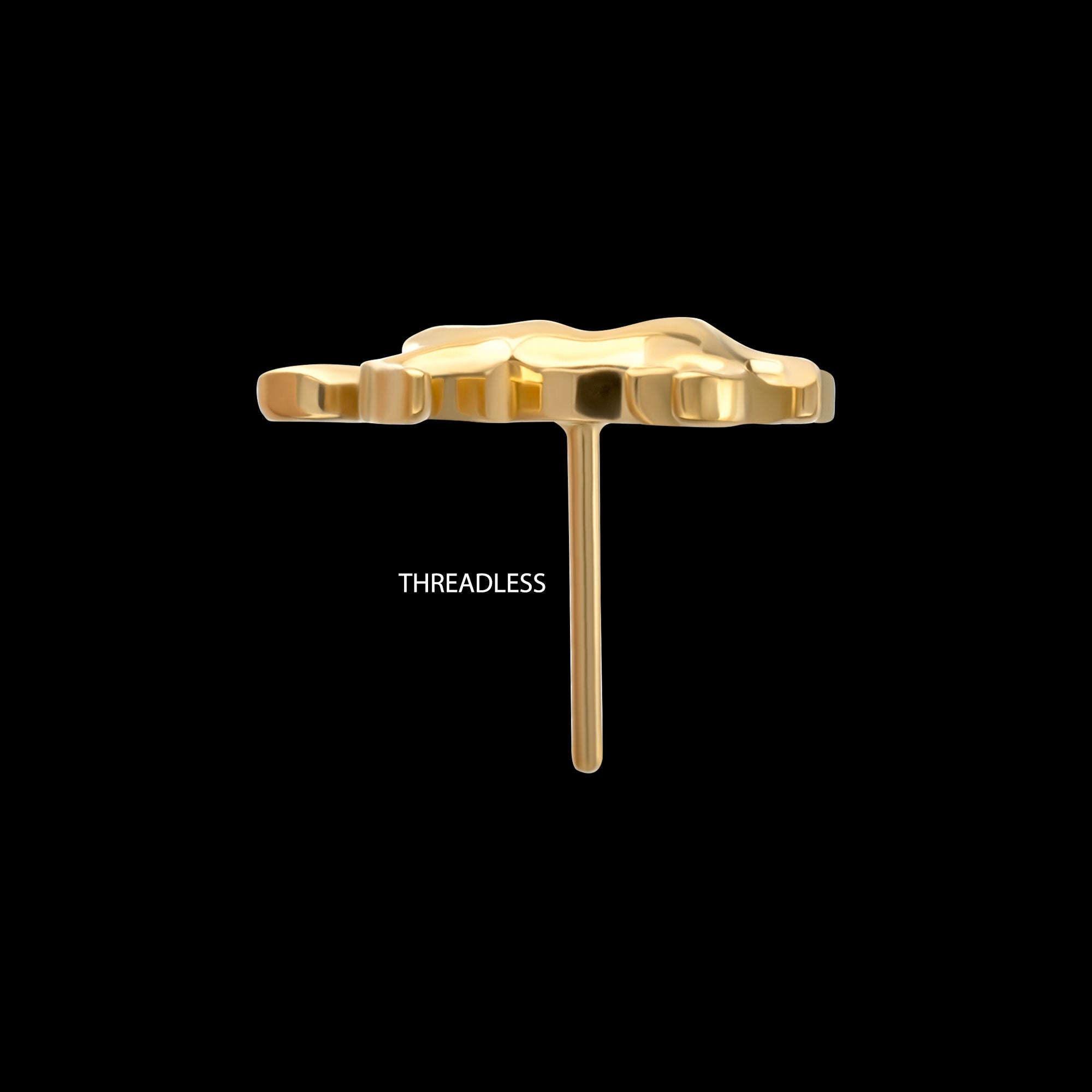 Horse Flatback Stud Earring / Nosering - 24Kt Gold PVD Titanium