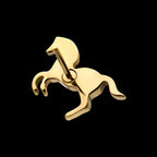 Horse Flatback Stud Earring / Nosering - 24Kt Gold PVD Titanium