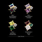 Lustre Cluster Prong Set Gem Flatback Stud Earring / Nosering - Gem in 24Kt Gold PVD