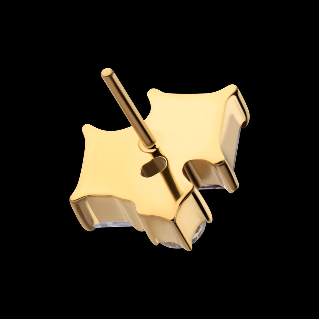 Lustre Cluster Prong Set Gem Flatback Stud Earring / Nosering - Gem in 24Kt Gold PVD
