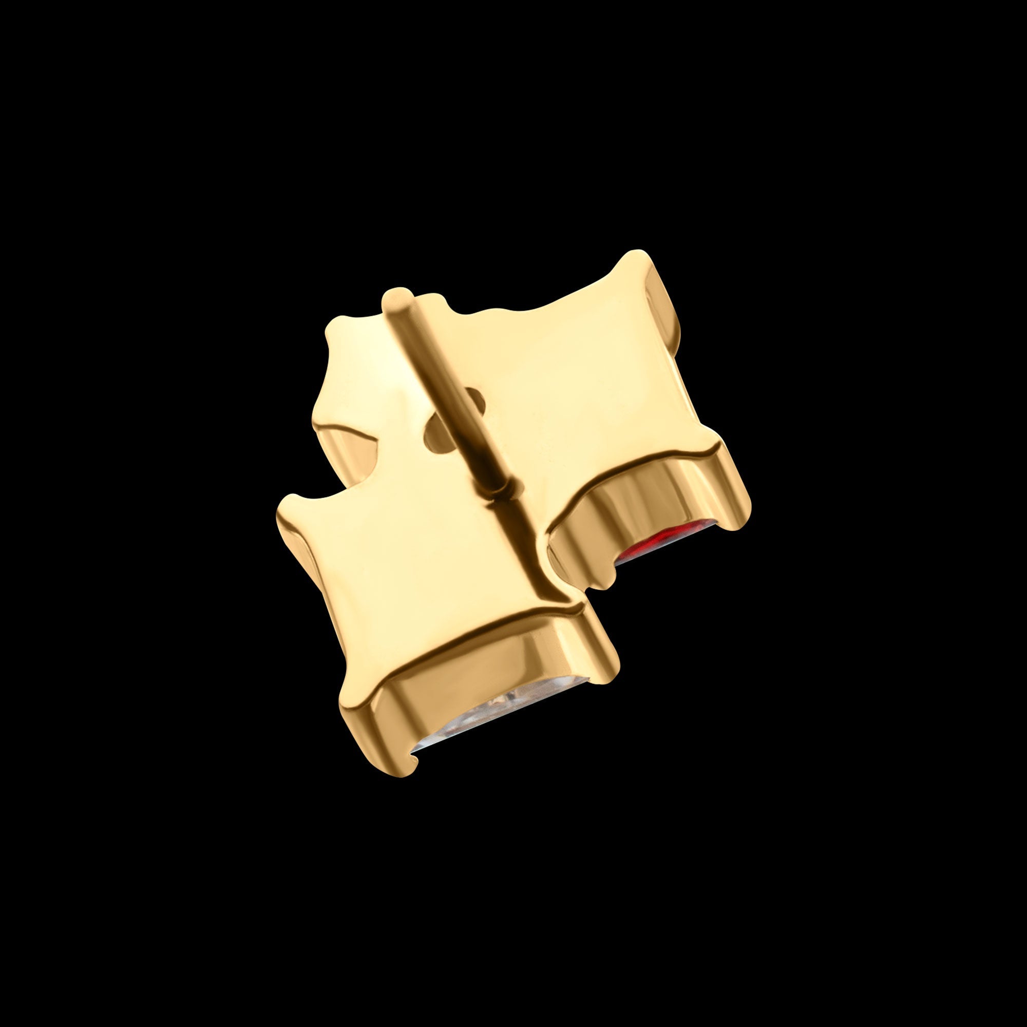 “Lustre Cluster” Prong-Set Gem Threadless Earring / Nosering – 24Kt Gold PVD Titanium