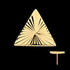 Corrugated Triangle Flatback Stud Earring / Nosering - 24Kt Gold PVD Titanium