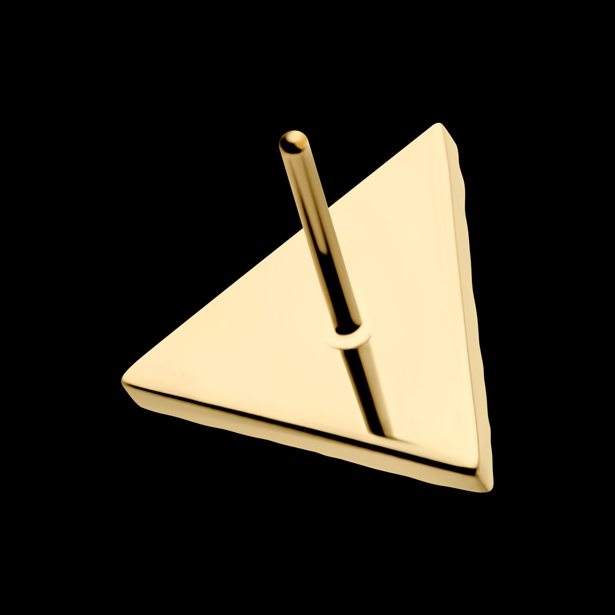 Corrugated Triangle Flatback Stud Earring / Nosering - 24Kt Gold PVD Titanium