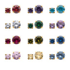 Birthstone Threadless Earring / Nosering Top – Gem & 24Kt Gold PVD Titanium