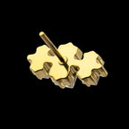 Triple Baguette Prong-Set Gem Threadless Earring / Nosering – 24Kt Gold PVD Titanium