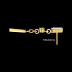 Prong-Set Gem Baguette with Round Gem & Bar Dangle Threadless Earring / Nosering – 24Kt Gold PVD Titanium