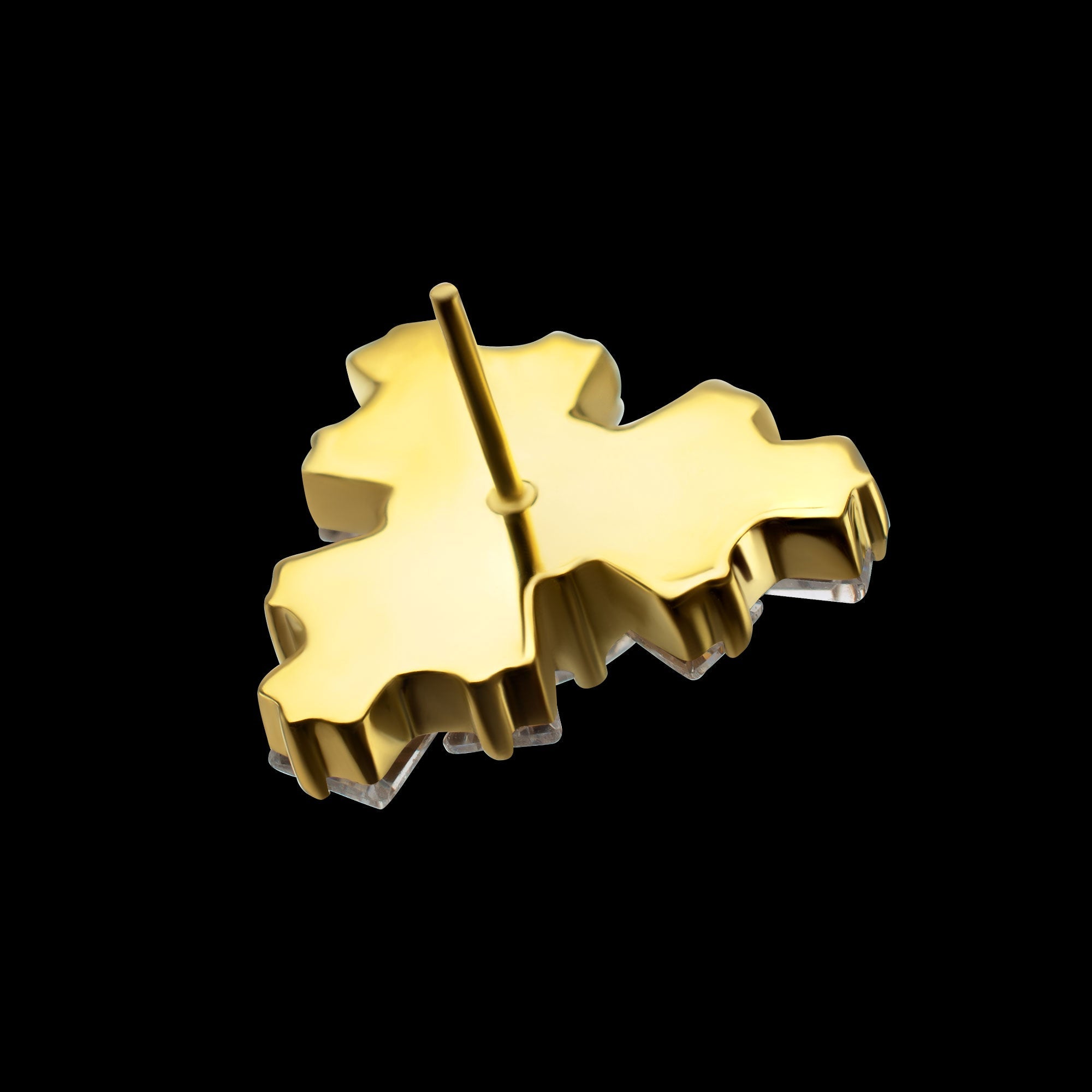 Round & Baguette Cluster Gem Radiant Beam Threadless Earring / Nosering – 24Kt Gold PVD Titanium